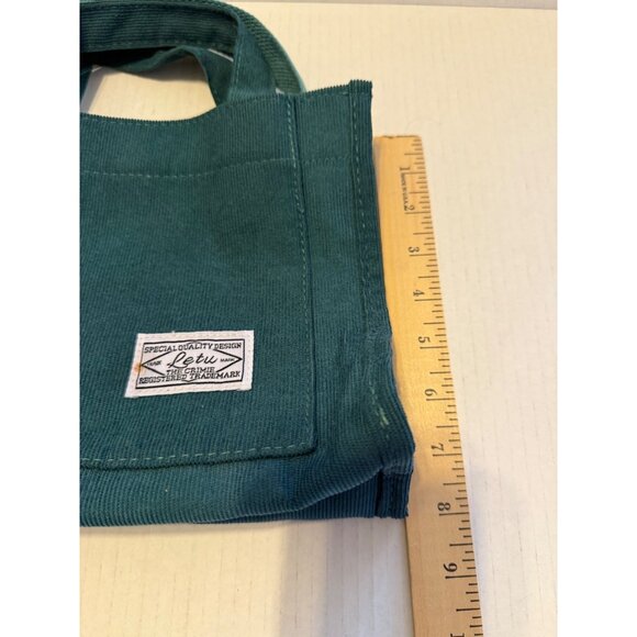 LETU Green Corduroy Tote Bag Adjustable Shoulder Strap 10X8 - Picture 10 of 14